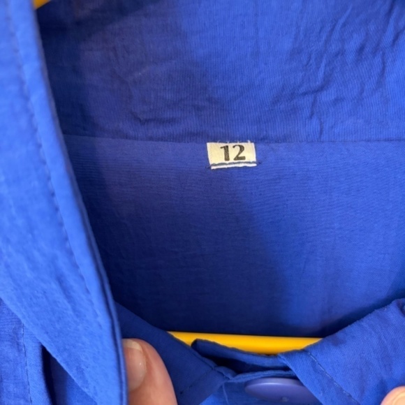 Vintage Women's Full Length, Cobalt Blue, Lined Trench Coat, Circa 1980s, SZ 12 - Picture 6 of 9